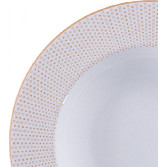 Prato 23cm Fundo Aurum Em Porcelana Decorada Tramontina